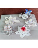 Bomboniera offerta fiori farfalle in cristallo porcellana